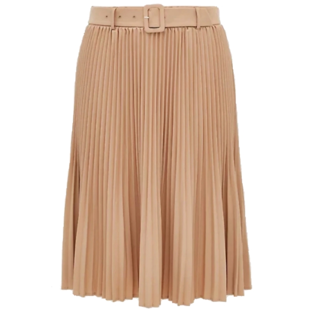 Torrid Camel Belted Accordion Pleated Midi Skirt Size 3